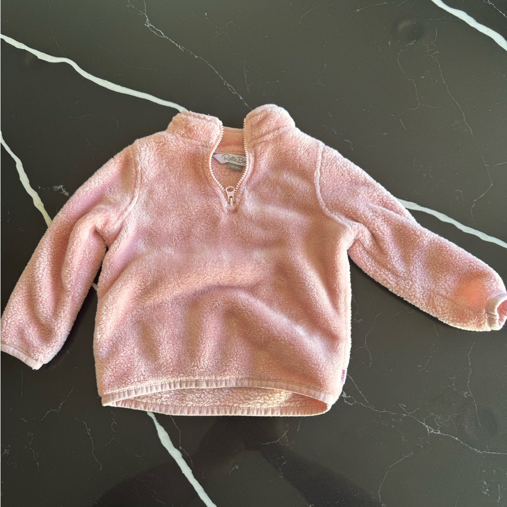 Ruffle Butts Pink Fleece Half-Zip‎